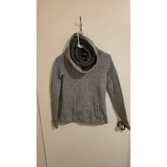 J Crew Long Sleeve Sweater Wool Blend Gray Cowl Funnel Neck Womens XS - Picture 1 of 8